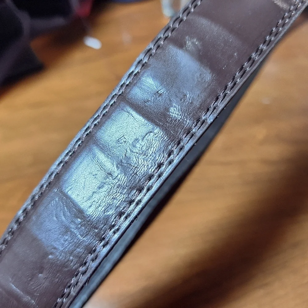 Men's Brown 42cLeather Belt with Silver Cam Buckle
